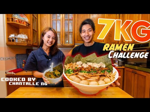 INSANE 7KG (15Lb) RAMEN EATING CHALLENGE ft Chantalle Ng!   EATING 10% OF MY WEIGHT IN ONE SITTING!