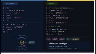 Exercices Algo & Python Structures if& Boucles (if, for)Infrastructure Digitale |OFPPT & CMC