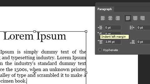 Photoshop Paragraph Panel