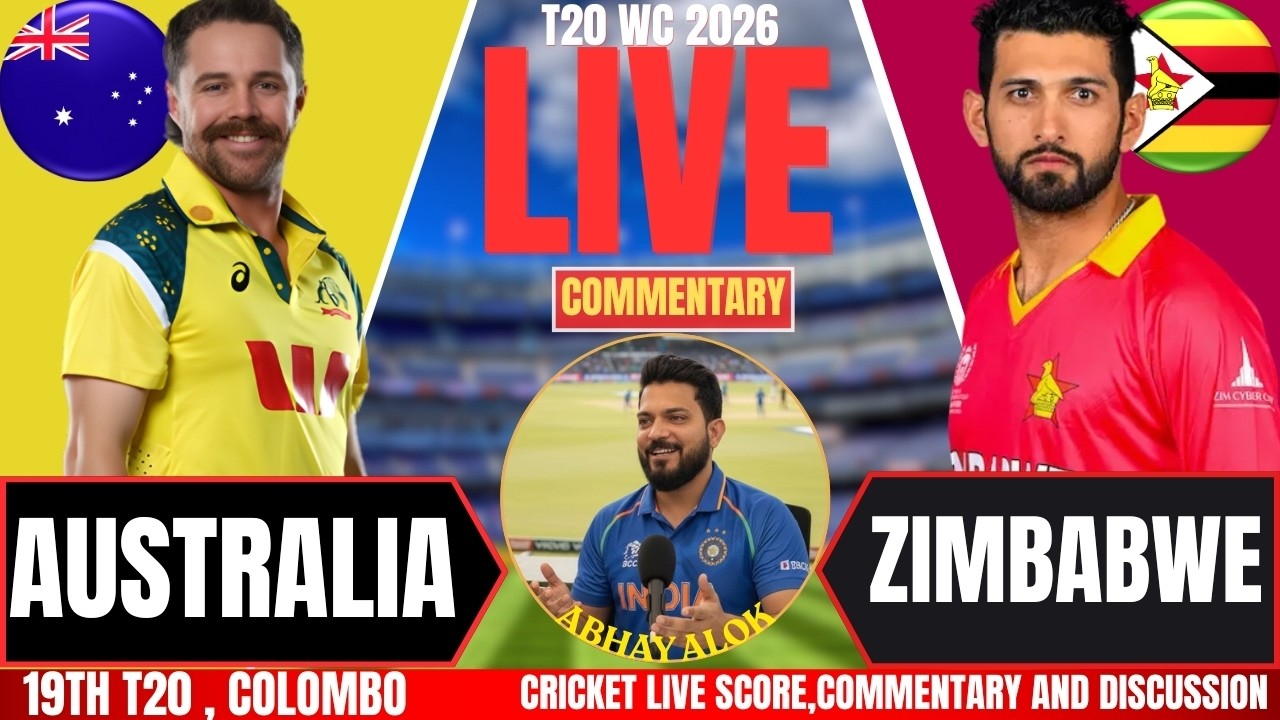 Australia vs Zimbabwe | T20 WC Live | Live Score & Commentary | AUS vs ZIM
