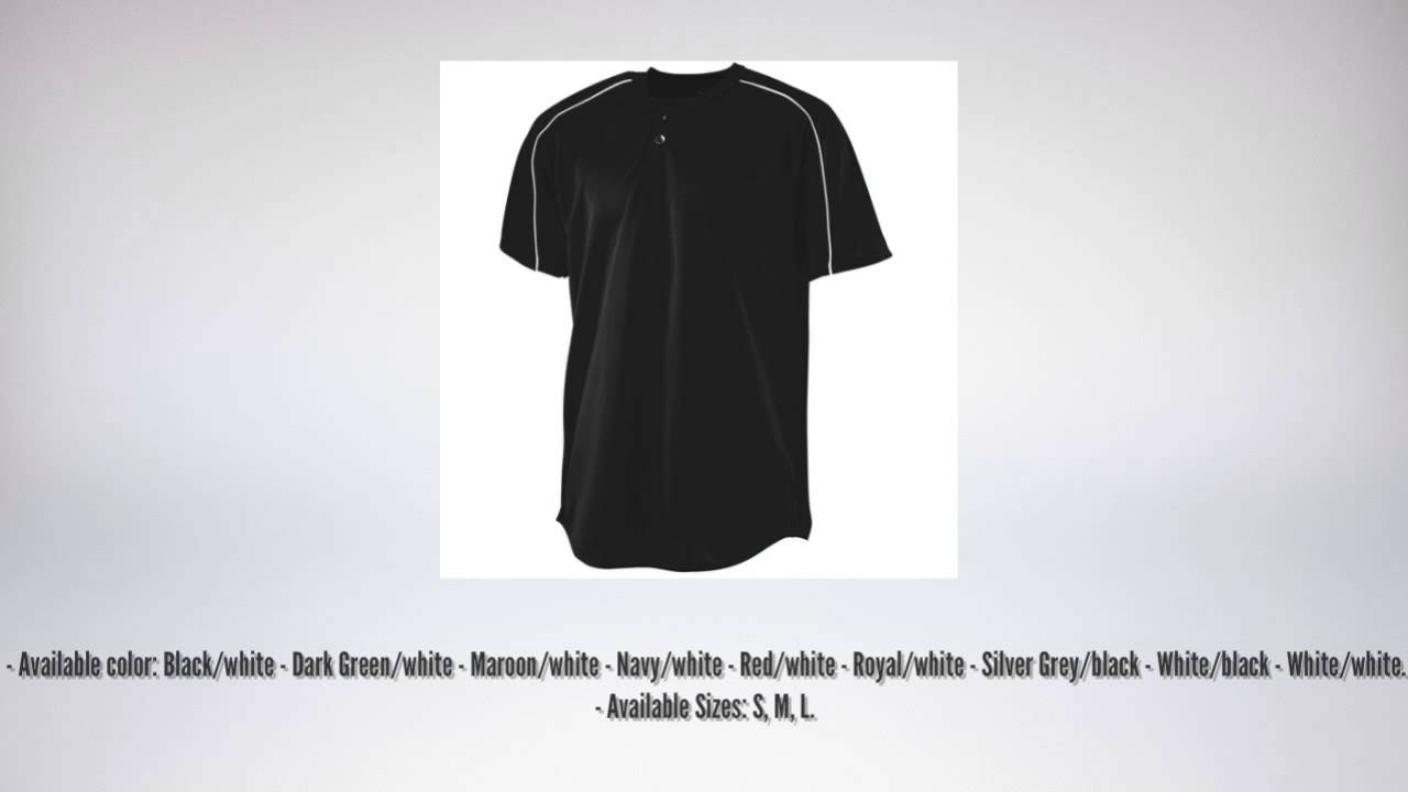 AUGUSTA 586 WICKING TWO-BUTTON BASEBALL JERSEY-YOUTH  Fast Turnaround