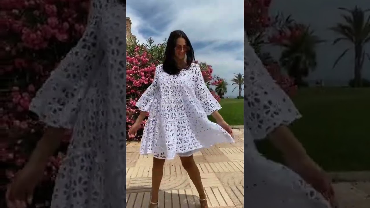 Шикарное белое ажуоное платье из 100% хлопковог шитья 22F-513/1C новая коллекция Fresh Cotton 2022