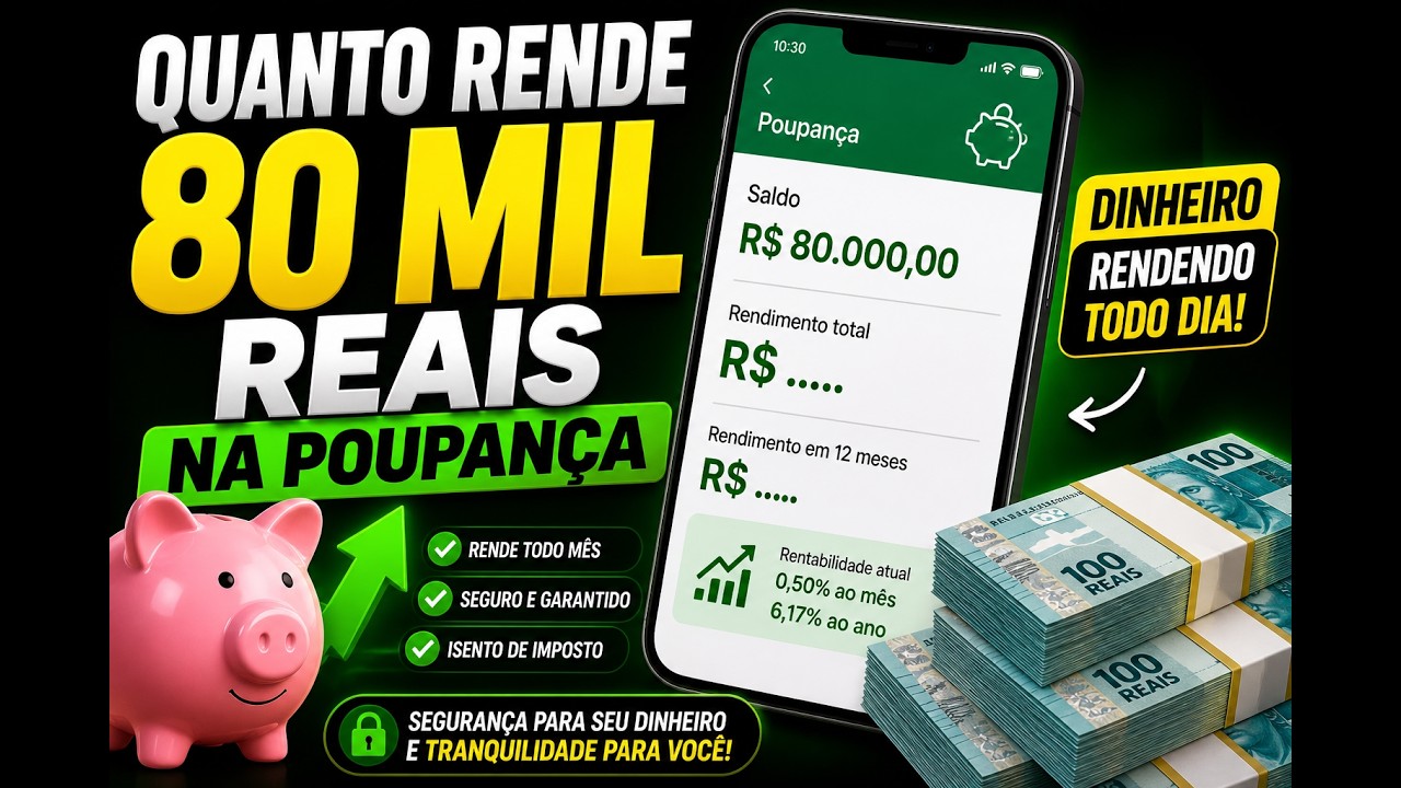 Quanto Rende 80 Mil Reais na Poupança - YouTube