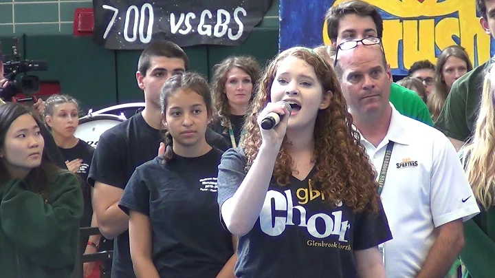 Carly Meyer sings the National Anthem at Glenbrook...