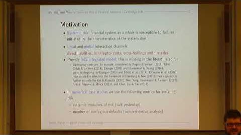 Dr. Stefan Weber | An Integrated Model of Systemic Risk in Financial Networks