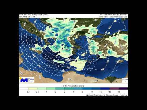 Meteo.gr: Πρόγνωση υετού και ανέμου 22/02 - 24/02/2022