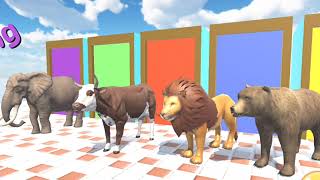 Cow Mammoth Elephant Lion Buffalo Kong Guess The Right Door ESCAPE ROOM CHALLENGE Animals Cage Game screenshot 5