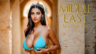 [4K] AI Lookbook Middle East Beautiful Girl Model Video - Lebanon, Jeita Grotto