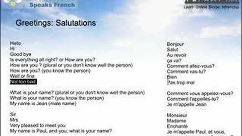 How to Learn French - Greetings