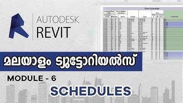 31. Create Schedule in Revit | Revit Architecture Malayalam Tutorials