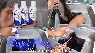 WATER COLOR METHOD USING ADORE INDIGO BLUE AND ROYAL NAYY | FT. AYIYI HAIR