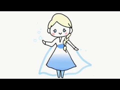 アナ雪2のエルサ ゆるい感じ Frozen Ii Elsa 簡単かわいいイラストレッスン47 家で一緒にやってみよう Youtube