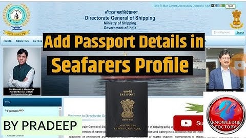 HOW TO UPDATE PASSPORT DETAILS IN SEAFARER