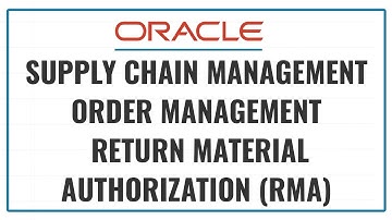 Oracle SCM Order Management RMA Setup