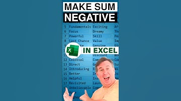 Excel - How to Make a Sum Negative in Excel #shorts #exceltricks - Episode S0010