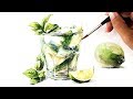 Watercolor Cocktail | Mojito