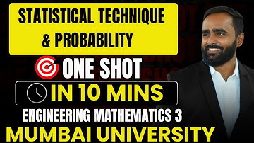 STATISTICAL TECHNIQUE & PROBABILITY|ONE SHOT|ENGINEERING MATHEMATICS3|MUMBAI UNIVERSITY|PRADEEP SIR