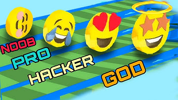 NOOB VS PRO VS HACKER VS GOD in Emoji Run!