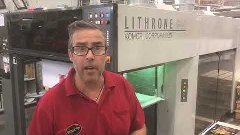 Komori UV Curing systems: LED UV curing on a Komori GL640C Litherone G40 (Running fast!)