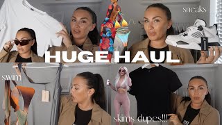 HUGE CLOTHING HAUL! Trying Shein, Skims Dupes, Holiday Clothes, New Trainers 📦
