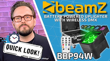 QUICK LOOK! 👀 BeamZ BBP94W Battery Operated LED Uplighter with Wireless DMX - 48W 💡 Demo and Review!