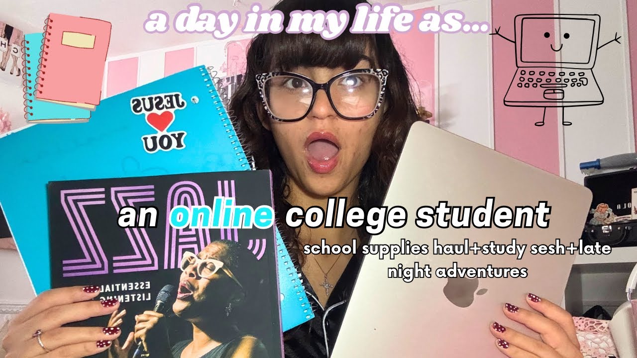 A day in my life as an online college student! {school supplies haul+advice+study sesh}