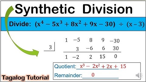 [Tagalog] Synthetic division #math10 #howtodividepolynomials #syntheticdivision