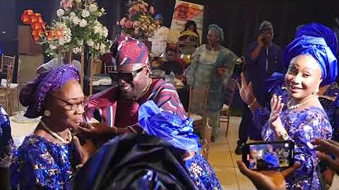 KUNLE AFOD GRAND ENTRANCE WITH HIS MUM AND KIDS AT HIS 50TH BIRTHDAY CEREMONY