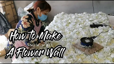 How to Make White Artificial Flower Wall |wedding/party floral decor DIY free tutorial | RoseMorning