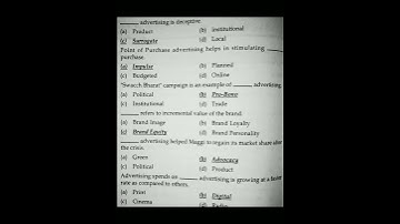 SYBCOM | SYBA |ADVERTISING -l  SEM 3 IMPORTANT MCQ