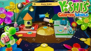 Yoshi's Crafted World 100% Walkthrough 18 - Outer Orbit (All Flowers, Red Coins & Crafts)