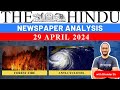 29 april 2024  the hindu newspaper analysis for upsc  hindu newspaper today thehindu uspccse