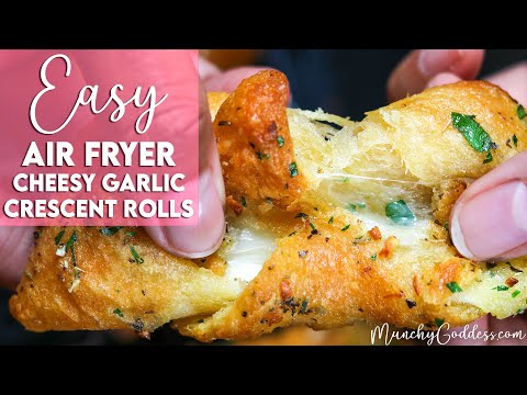 Air Fryer Garlic Cheese Stuffed Crescent Rolls Recipe - Simply Stacie