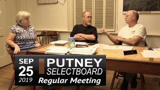 Putney Selectboard Mtg 9/25/19