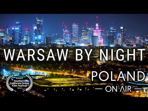 Warsaw By Night - Warszawa nocą z drona | Poland aerial 4K | POLAND ON AIR by Margas & Łogusz