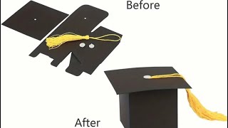 Black Grad box how to assemble what’s inside. Graduation Cap Gift Boxes Mortarboard Hat Tassel