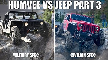 HUMVEE vs Jeep Offroad Part 3 - Trails are getting harder! - hummer h1 vs  jeep wrangler