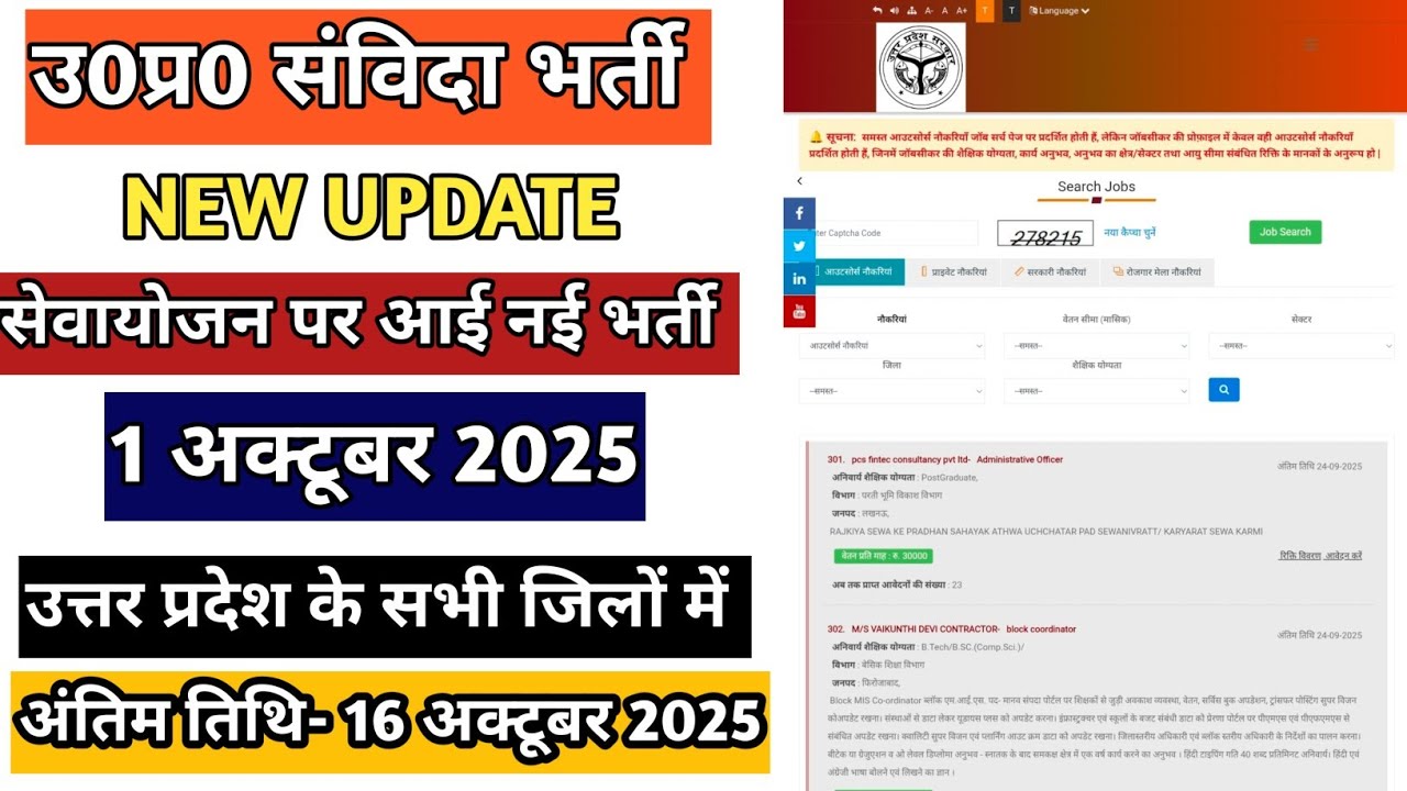 New government job update in uttar pradesh 