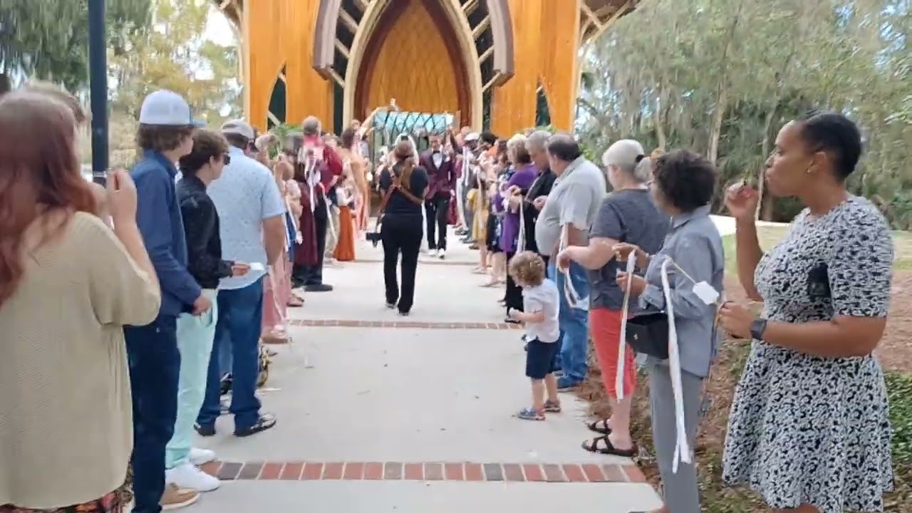 Baughman Center Wedding Chapel Ceremony Streamer Exit
