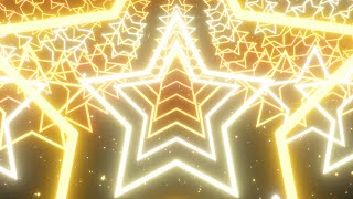Fly Through Curved Shining Gold Bright 3D Star Shape Neon Tunnels 4K 60fps Wallpaper Background