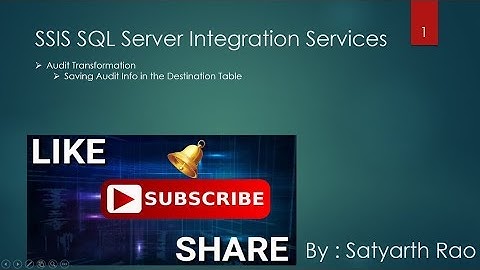 45 SSIS Audit Transformation Part-1 | SQL Server Integration Services