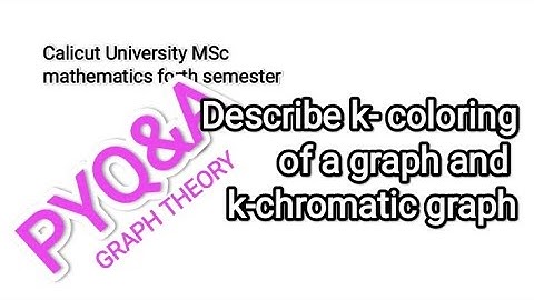 describe k- coloring of a graph and k-chromatic graph