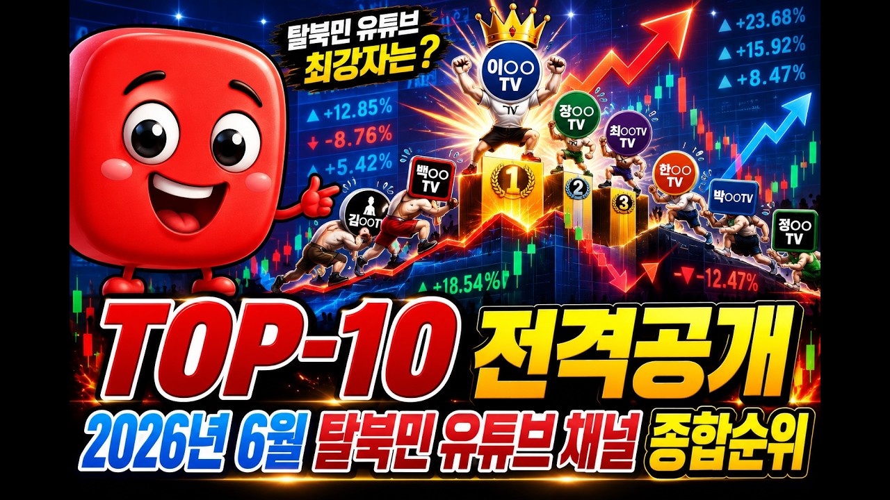 TOP-10 전격공개, 6월 탈북민 유튜브 채널 종합순위 30위 권 / 월간北튜브
