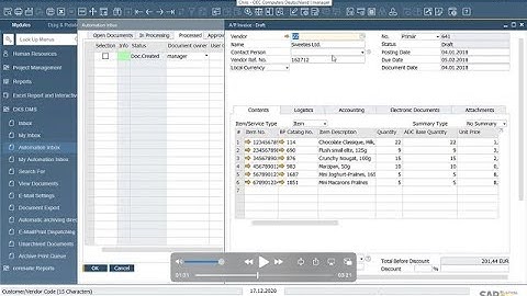 Reconnaissance automatique de documents dans SAP Business One - cks.ADC