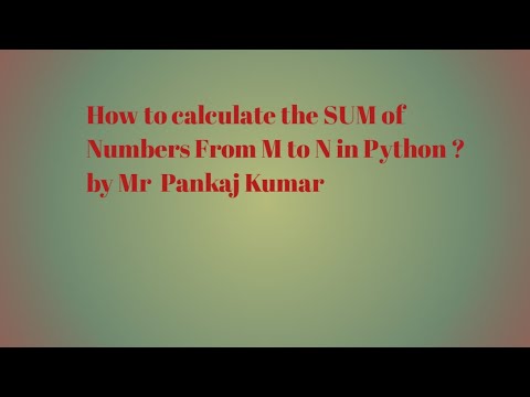 Sum Of Numbers From M to N in Python