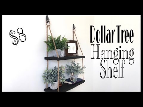 Dollar Tree Diy Hanging Rope Shelf Youtube