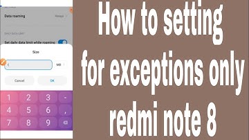 How to setting  for exceptions only redmi note 8