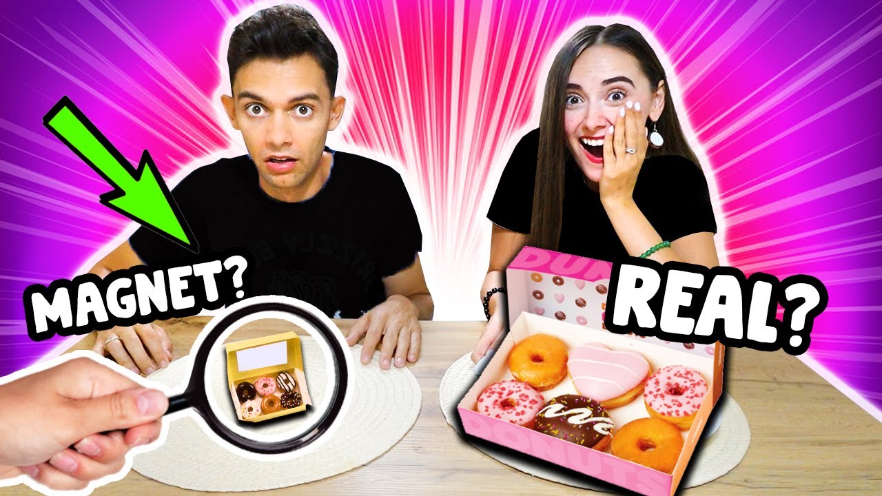 REAL FOOD vs MAGNET FOOD ! Candy Edition