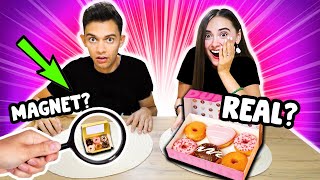 REAL FOOD vs MAGNET FOOD ! Candy Edition