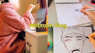 🌱Webtoon Vlog #6 | 📖back to working again | 👾 enjoying the art journey